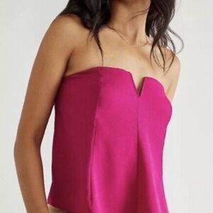Free People Magenta Toss It On Tube Top